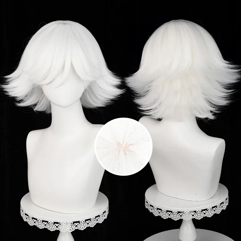 

Anime Mi Zu Ki Cosplay Wig 33cm Short Pure White Wig Cosplay Anime Cosplay Wigs Heat Resistant Synthetic Wigs Hair