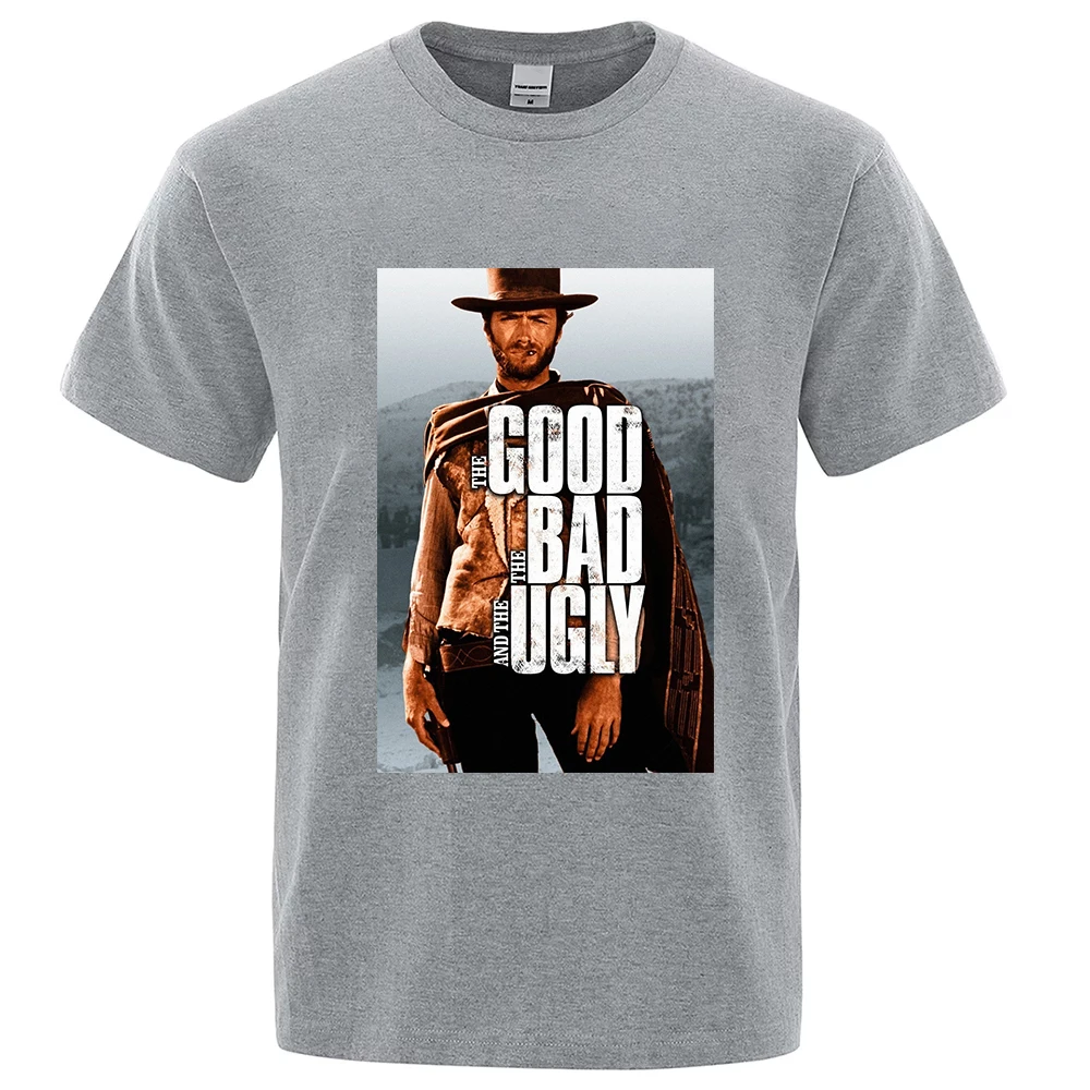 الجدة كلينت ايستوود الرجال القطن بلايز الجيد السيئ القبيح خمر تي شيرت المرأة الصيف Crewneck فضفاض الموضة التي شيرت #3