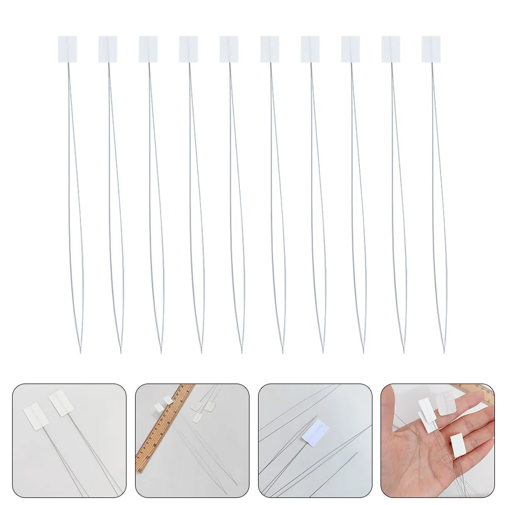 

10 Pcs Needle Threader Embroidery Needle-threading Device Bead Needles Tool for Cross Stitch Beaded Steel Wire Metal Home