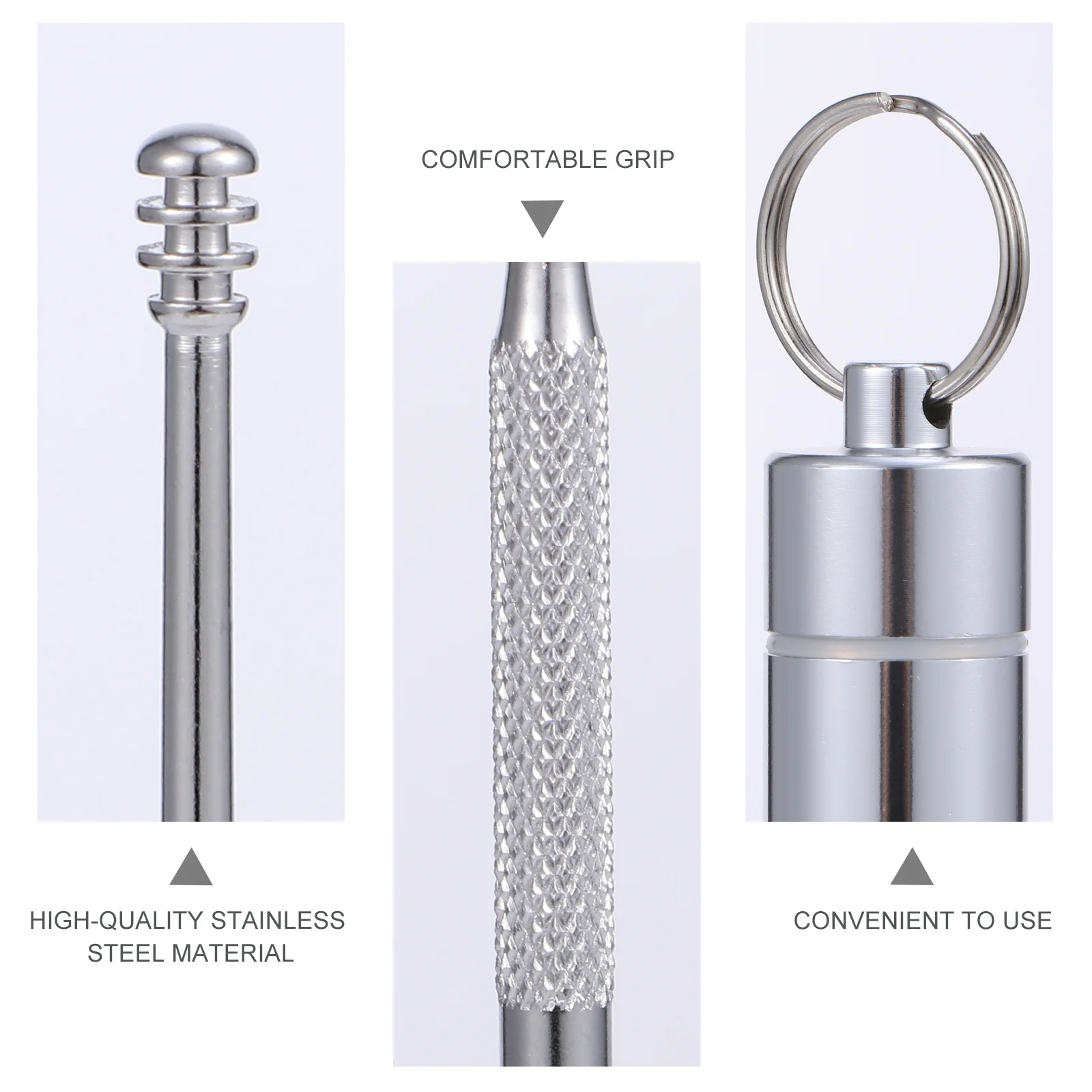 

4pcs Spoon Kit Stainless Steel Spiral Wax Removal Tool Portable Ear Cleaner Case Ear Wax Remover For Adults