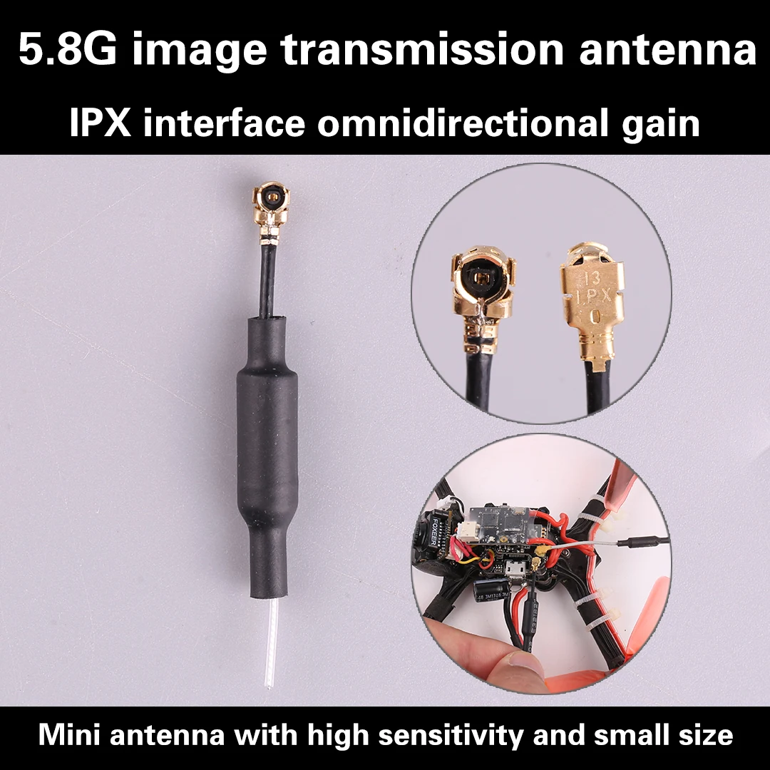 5.8G IPEX interface FPV Omni-Directional Linear High gain omnidirectional Brass Antenna 2dBi RG178 line 40mm Transmitters sensor