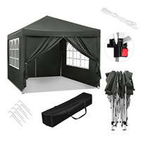 Foldable Canopy 3x3m Garden Tent Camping Pavillon Gazebo Waterproof UV Sun Protection with Carry Bag Sunshade Shelter