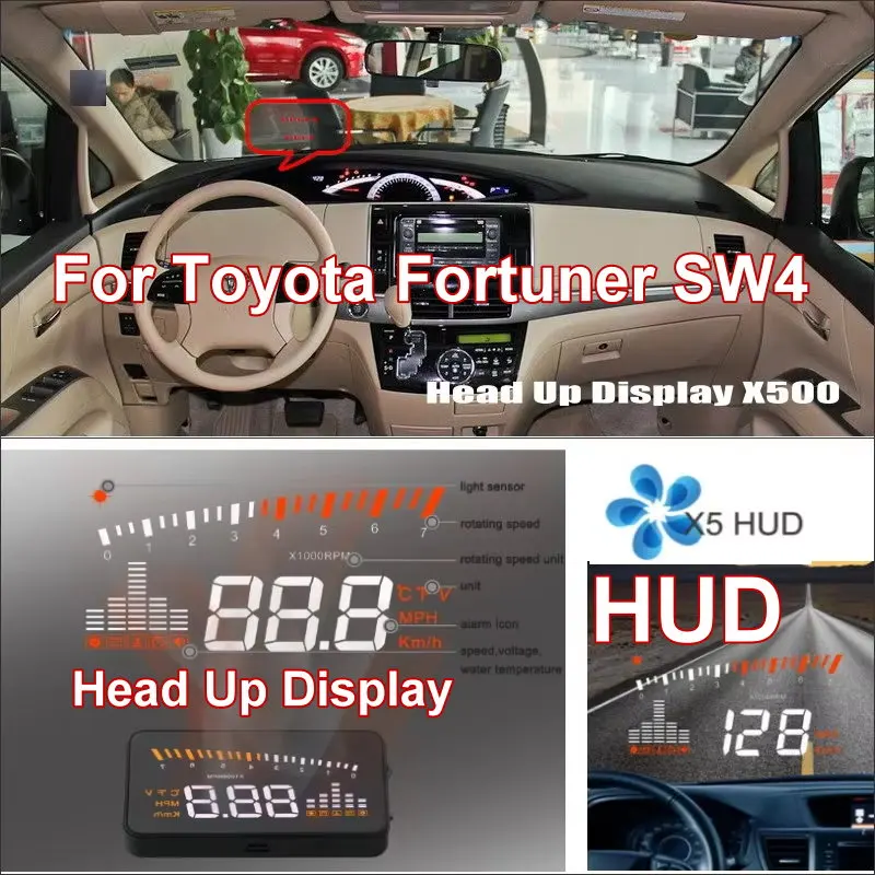 

Car Headup HUD Head Up Display For Toyota Fortuner SW4 2005-2025 Auto Windshield Projector Accessories