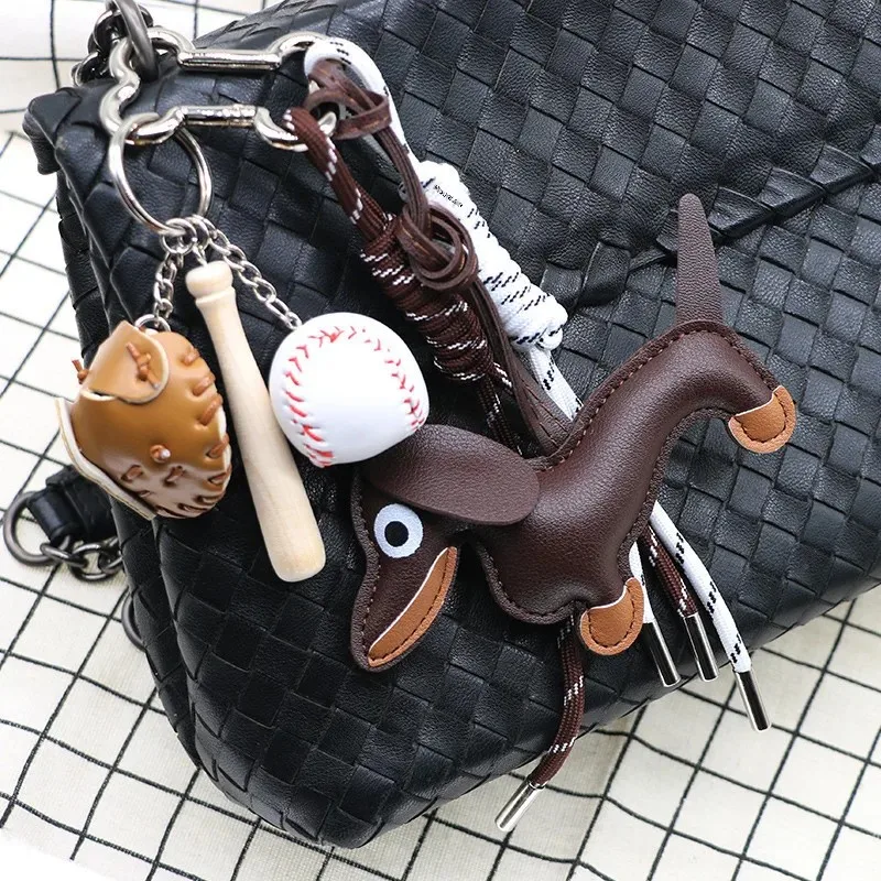 New CartoonUnique Keychain Bag Accessory Miu Sausage Dog Animal Shape Key Pendant Decoration Wholesale Chinese Mainland Origin