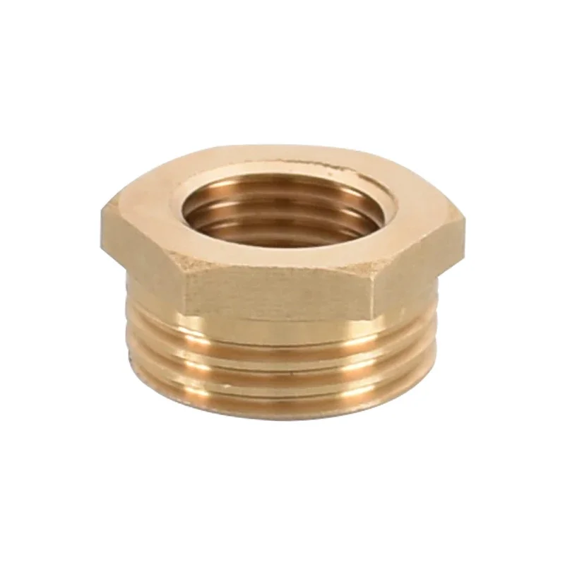 2PCS Copper 1-Inch Reducing 3/8,1/2,1/4 Flush Bushing Internal Thread Outer Teeth   Connection Inner Core