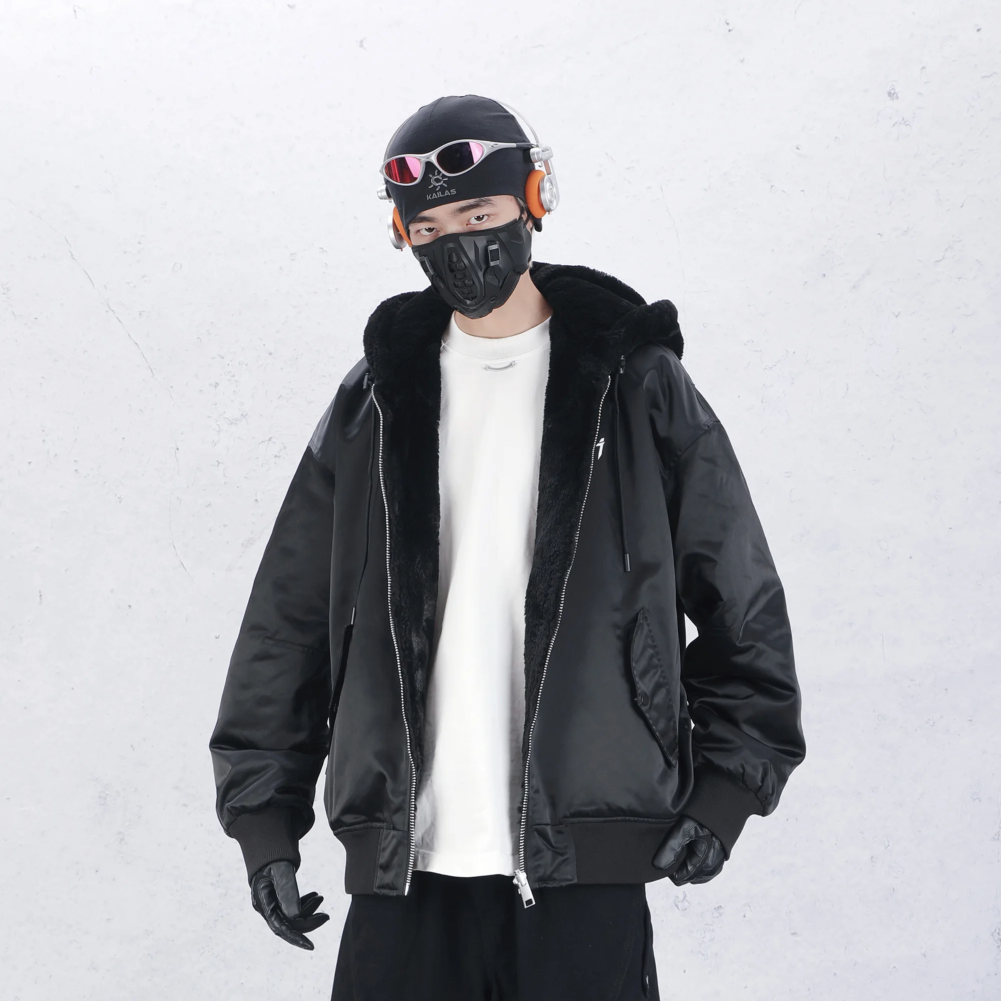 2026 Winter Reversible Jacket Men's Loose Tactical Bomber Jackets Hooded Coats Windbreaker Hip Hop Streetwear Male Tops