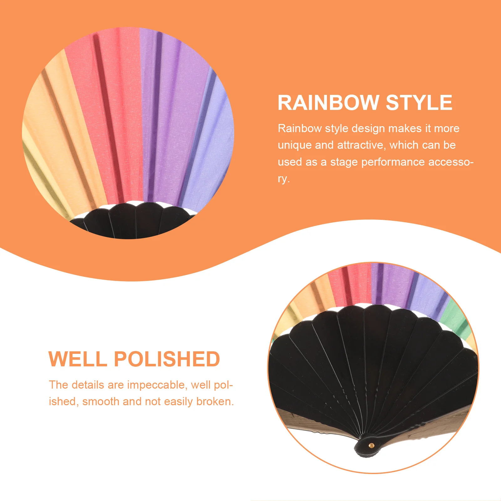 

Rainbow Folding Fan Colorful Hand Held Fan Decorative Performance Dance Fans Party Pride Accessories Pride Accessories