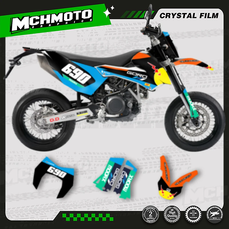 

MCHMFG Full Set Motorcycle Graphics Decals Stickers Kits For KTM 2008 2009 2010 2011 SMC690 LC4