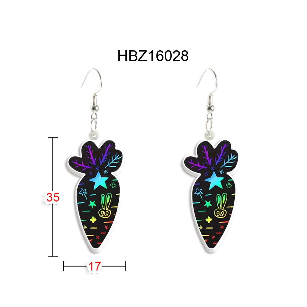 Hooked Acrylic Drop Earrings Easter Black Charming Gift Accessories Jewelry Decoration