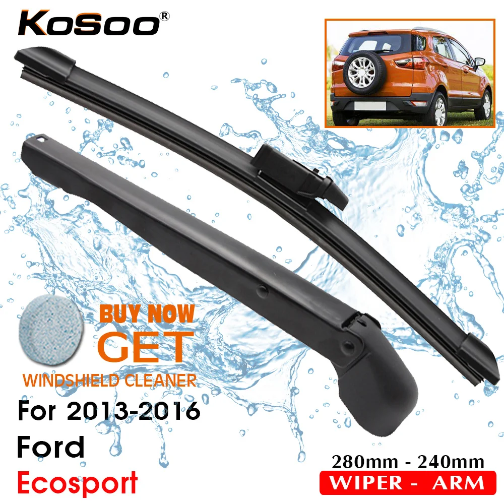 KOSOO Auto Rear Car Wiper Blade For Ford Ecosport,280mm 2013-2016 Rear Windshield Wiper Blades Arm,Car Styling Accessories