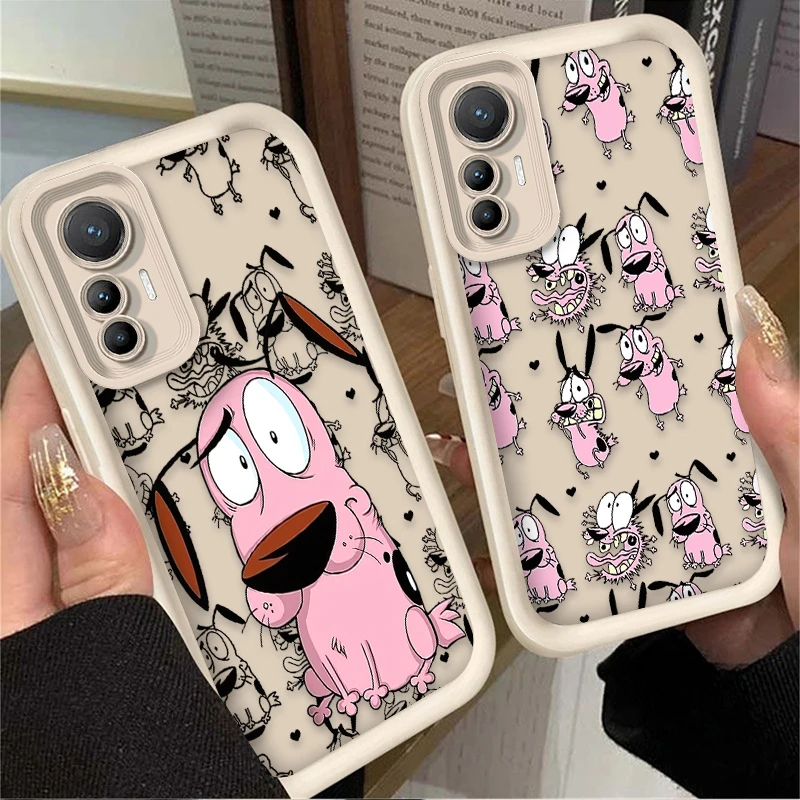 Courages Cowardly Dog Case for Xiaomi 12T 13T 14T 11T 13 12 11 Lite 5G NE POCO X6 X5 F6 F5 F3 X4 GT X3 NFC M5S M6 Pro 4G Funda