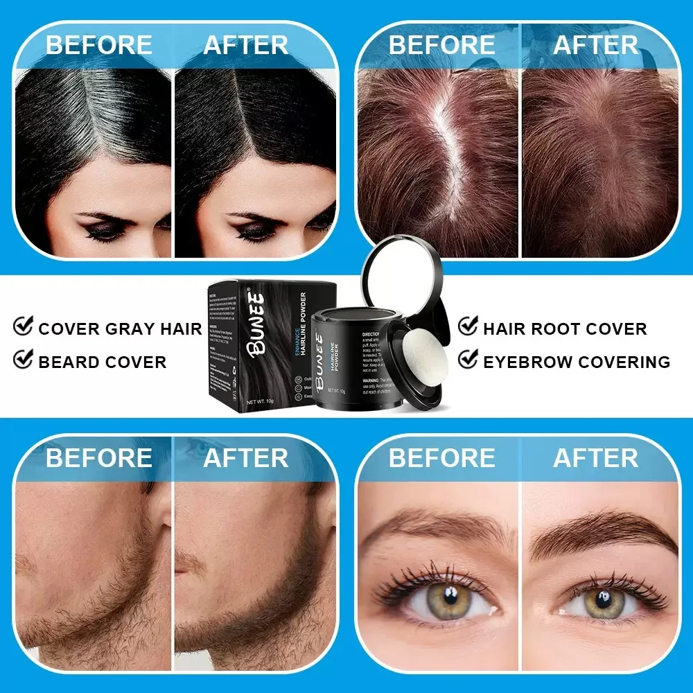 

Invisible Hairline Concealer Powder Natural Cover for Thinning Hair & Receding Hairlines Matte Finish, Waterproof & Long Lastiin