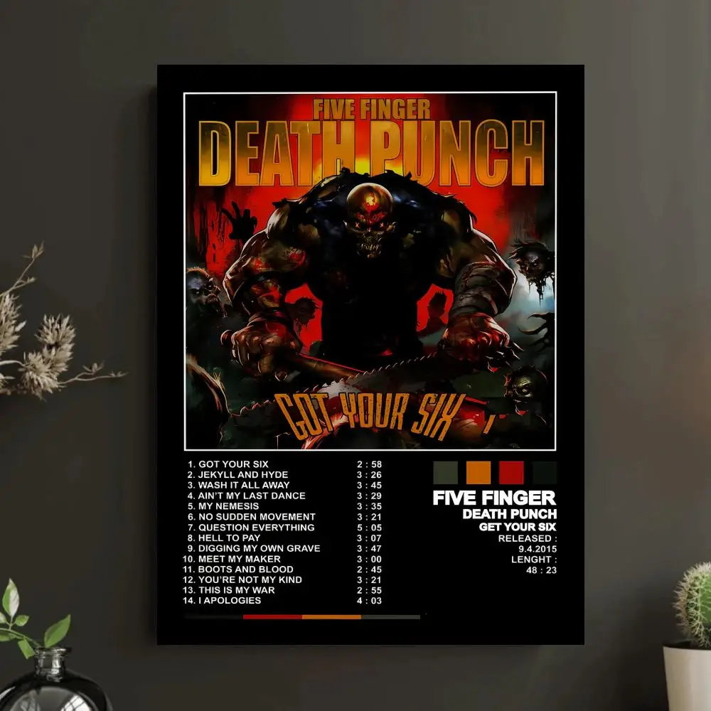 الموسيقى خمسة F-الأصابع D-الموت لكمة ملصق جدار الفن لزجة لغرفة المعيشة غرفة نوم مكتب المدخل بار ديكور المنزل هدية فكرة