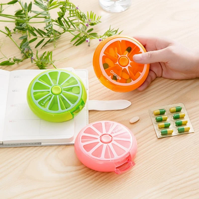 Divided Pill Box Portable Weekly Pill Organizer Pocket-size Travel Medicine Case Vitamin Container 7 Day Small Pill Storage Box