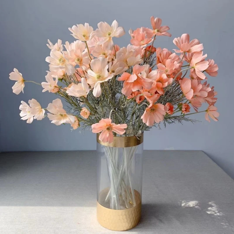

20/25pcs 60cm Silk Beautiful Artificial Coreopsis of Flower Bouquet 4 Flowers 2 Small Flower Buds Bride Wedding Home Decorations