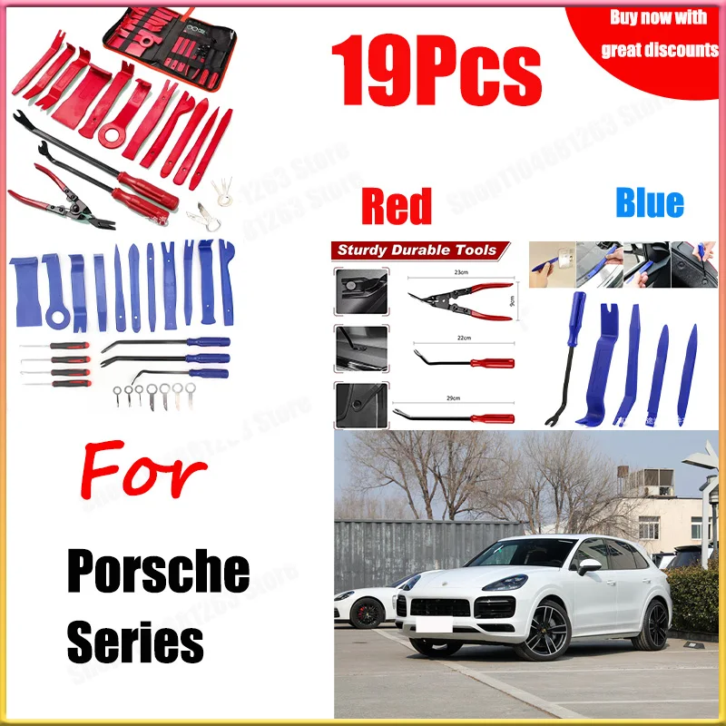 

For Porsche 19pcs Disassembly Tool Kit Panel Disassembly Tool Decorative Instrument Panel Disassembly Tool Drilling Repair Tool