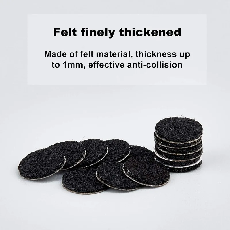 200Pcs Flat Round Black Self-Adhesive Felt Fabric Circles Furniture Pads for Hardwood Tile Floor Anti Scratch Noise Reduction