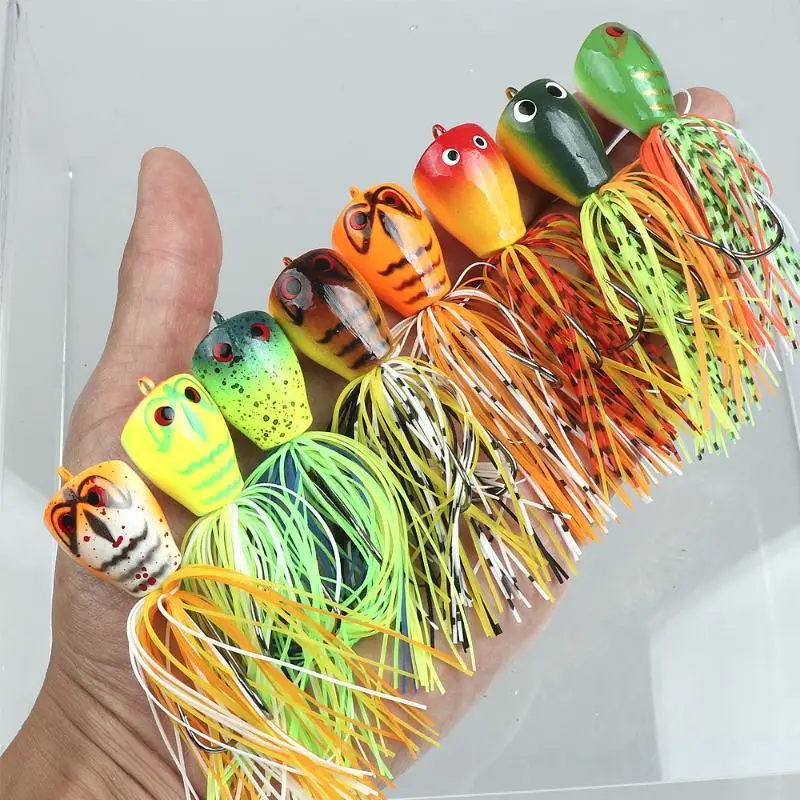 7,4g 9cm Popper Frosch Angelköder Oberflächenköder Harter Köder mit Silikonrock Künstlicher Köder für Seefischerei – Detail 5