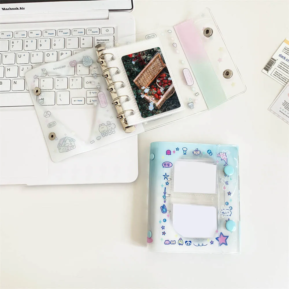 Cute Candy Colored Transparent Binder Cover Journal Sketchbook Accessories Diary Office Supplies School Stationery Agenda Book