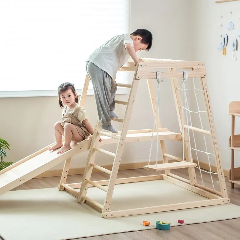 

Детский уличный комплекс для лазания Jungle Gym: уличная игровая рама для развития сенсорики малышей, комбинированный комплекс с горкой, качелями и кольцами для дома и улицы