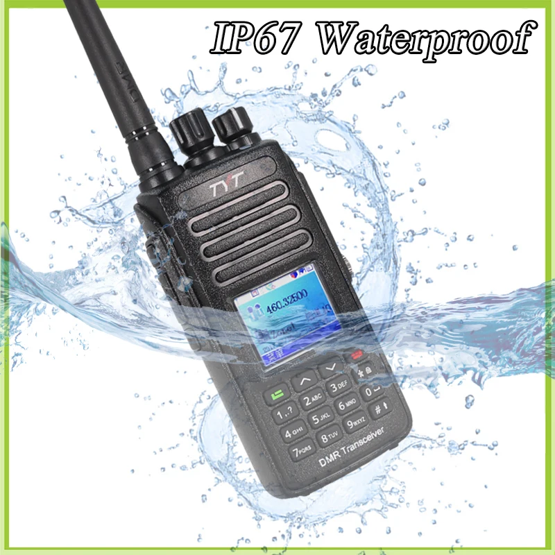 TYT MD-UV390 플러스 DMR 디지털 워키토키, 듀얼 밴드 AES256 암호화, 방수 UV 트랜시버, GPS 옵션 양방향 라디오, 10W