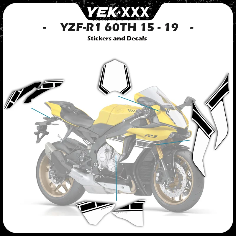For YZF-R1 Models: 60th Special Full Body Stickers For Yamaha Motorcycle 2015-2019