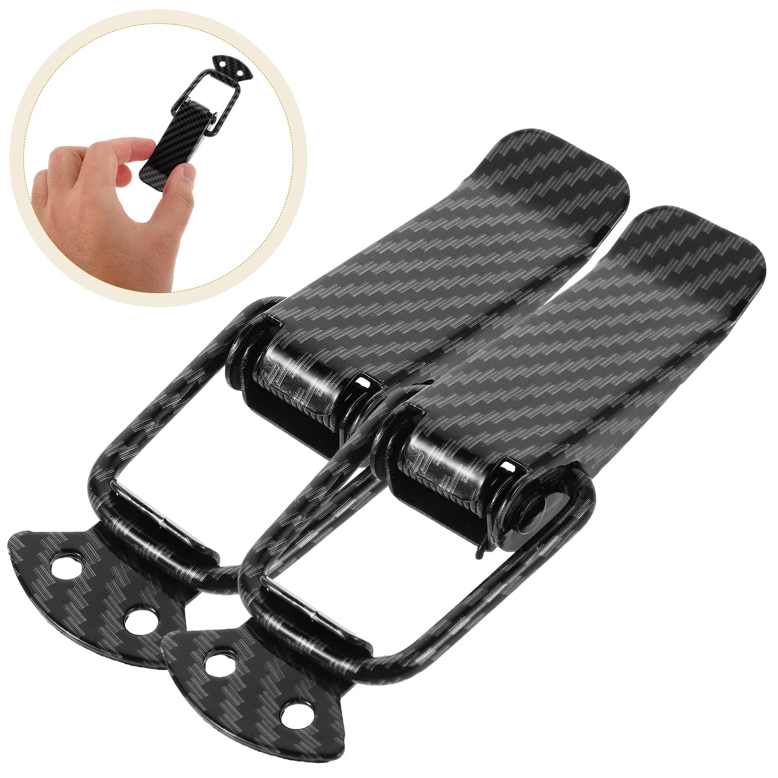 

2pcs Tail Box Latch Carbon Fiber Trunk Catch For Gap Repair Durable Bumper Clamp Fixing Clip Car Bumper Repair Parts Universal