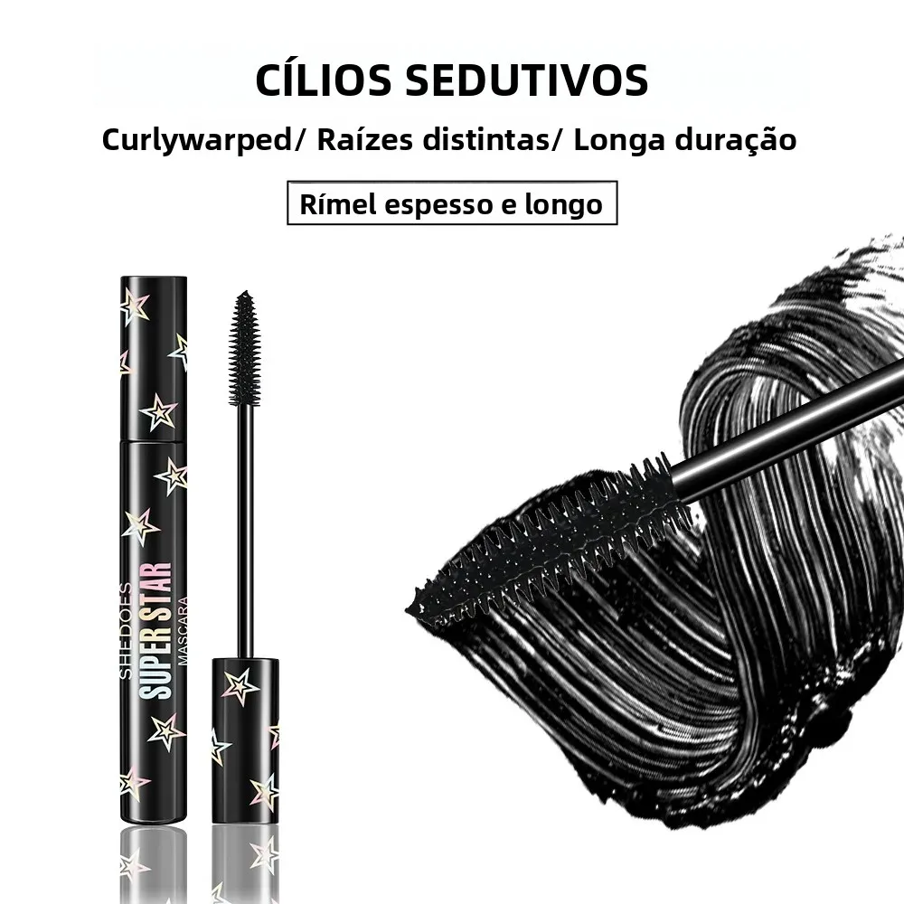 1pc sapatos estrela rímel de longa duração impermeável à prova de suor natural não mancha grosso longo encaracolado cílios ferramenta de maquiagem