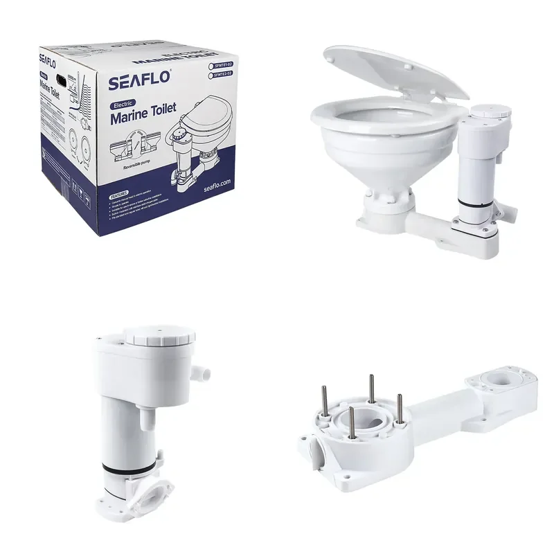 12V 24V DC Marine Electric Toilet Vertical Suction Macerator Pump Integrated System for Yacht Boat RV Camper