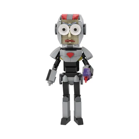 MOC Time Travel Adventure TV Mortys Purge Suit Figur Modellbygge Tecknad Animation Actionfigur Monterad Klossleksak Present 12 best sales Rick och Morty Lego - №4