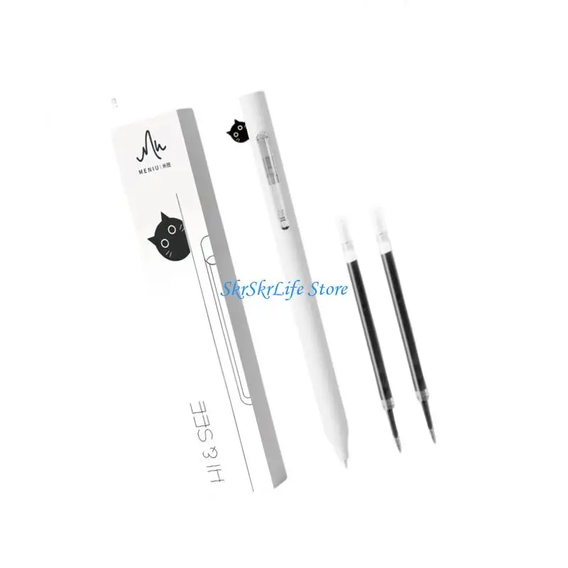 E65E Retractable Office Pen 0.5mm Dark Fast Dry Technology Study Work Supplies