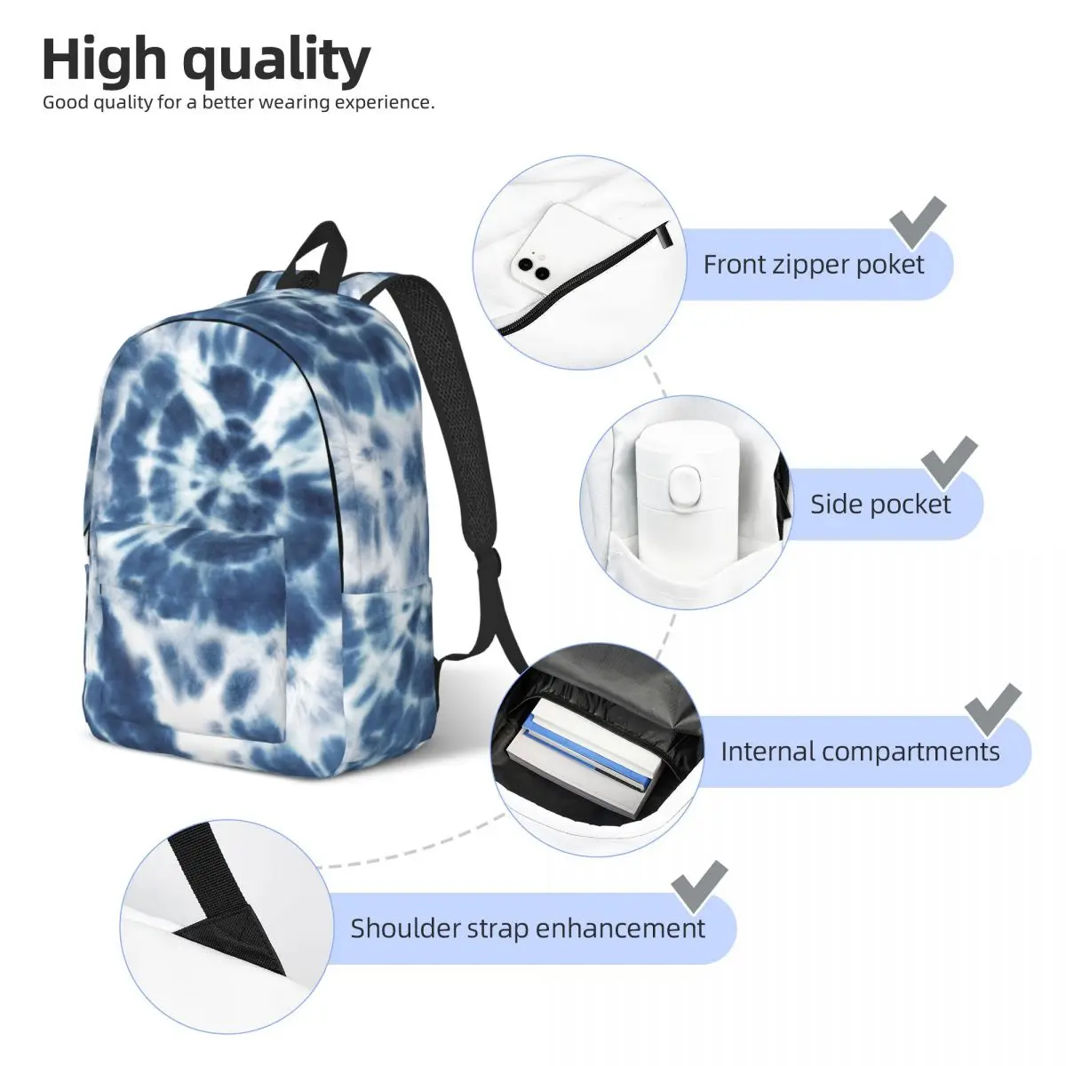 Tie Dye Wirbel Rucksack für Männer Frauen Mode High School Arbeit Tages rucksack Laptop Computer Umhängetasche Geschenk