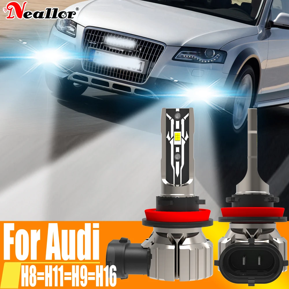 2x H11 H8 Led Fog Lights Headlight Canbus H16 H9 Car Bulb Diode Lamp 12v 55w For Audi A4 8K B8 B7 B6 8H A5 8T A6 C7 Q5 8R TT 8J