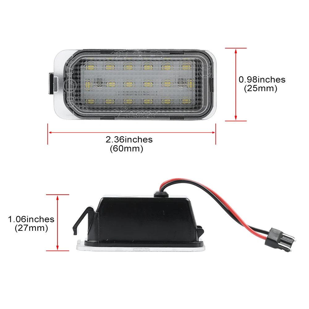 Fits For Ford Fiesta MK7 MK7.5 ZETEC S ST 18 SMD Led Number License Plate Light 2PCs Auto Parking Tag Lamps