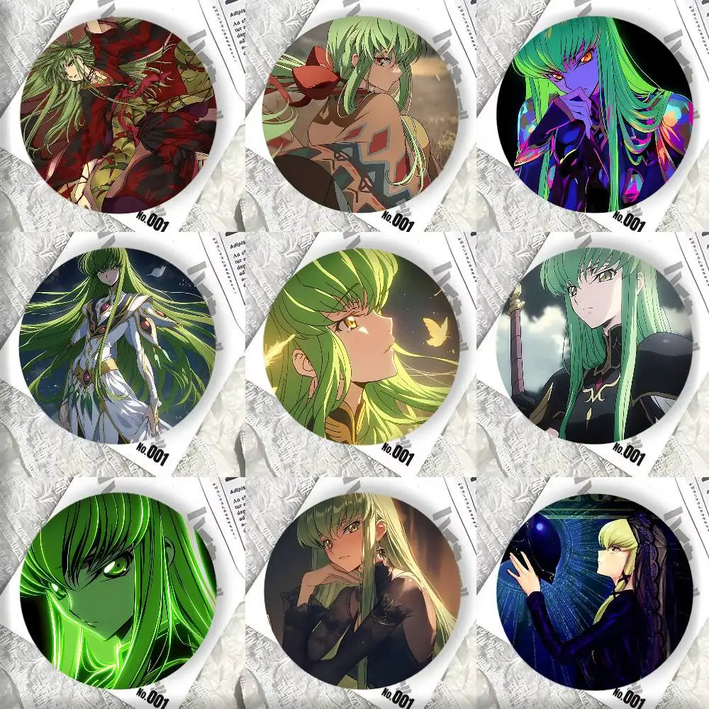 Anime Code G-Geass C.C Round badge lapel pin backpack clothing jewelry accessories gift brooch