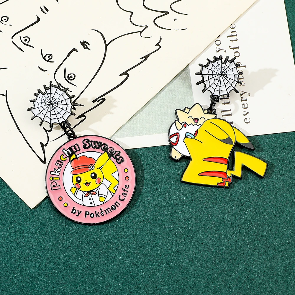 أزياء البوكيمون بيكاتشو المينا التلبيب دبوس الإبداعية الكرتون المعادن بروش ظهره اكسسوارات للأطفال شخصية هدية #4