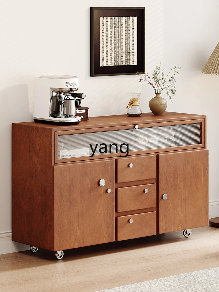 Yjq Retro Style Solid Wood Chest of Drawers Living Room Bedroom Wall Storage Mid-Ancient Sideboard Cabinet