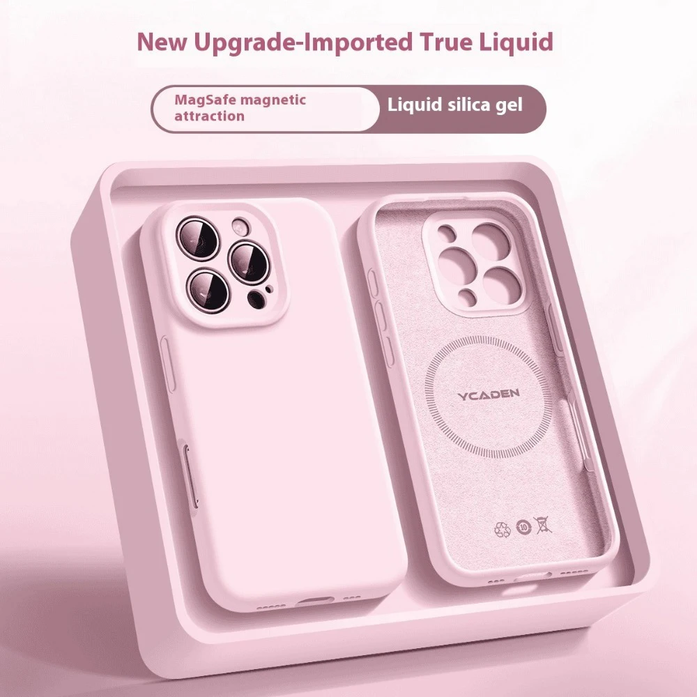 Candy Farbe Telefon Fall Für iPhone 17 16 15 14 13 12 Pro Max Air Für Magsafe Magnetische Drahtlose Ladung Weiche Flüssigkeit Silikon Abdeckung