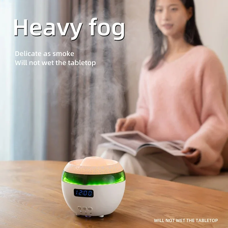 Multifunctional Remote Control  Diffuser with Clock Dynamic Air Humidifier RGB Flame Mood Lamp Essential Oil