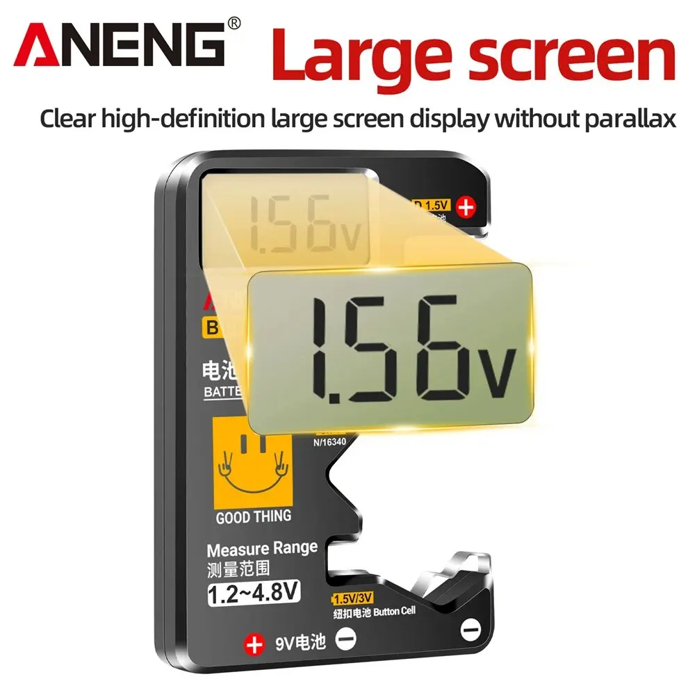 Aneng bt189 testador de bateria de célula de botão 9v n d c aa aaa universal doméstico display lcd testador de bateria detectores de banco de potência ferramentas