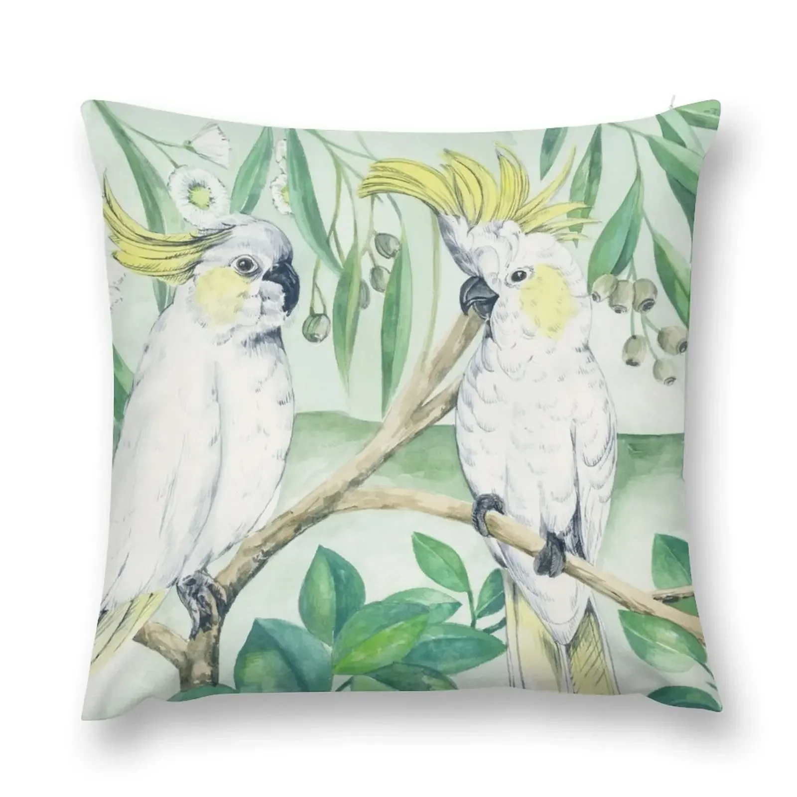 Saffron Cockatoos Throw Pillow Pillowcase Cushion Cushions For Sofa Cusions Cover home decor items pillow