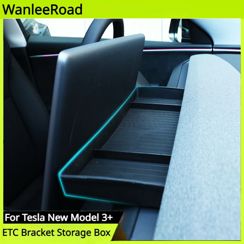 

TPE Instrument Panel Storage Box for Tesla Model 3+ ETC Bracket Storage Box Tissue Box New Model3 Highland 2024 Car Accessories