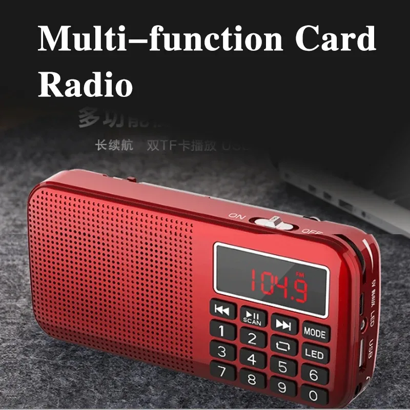 ポータブル Fm ラジオデジタル Mp3 ラジオ Led ディスプレイ充電式ラジオ USB Sd Tf Aux プレーヤー 2 スロット多機能スピーカー