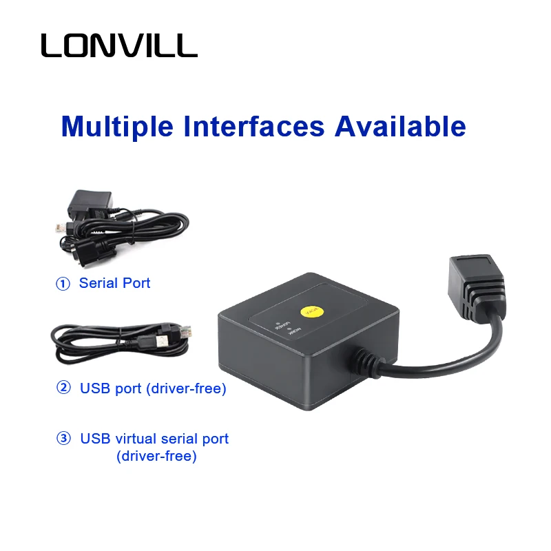 LONVILL Serial Port Usb Wired 1D 2D Fixed Mount Auto Data Matrix Embedded Industrial Barcode Scanner for Self-checkout Machine