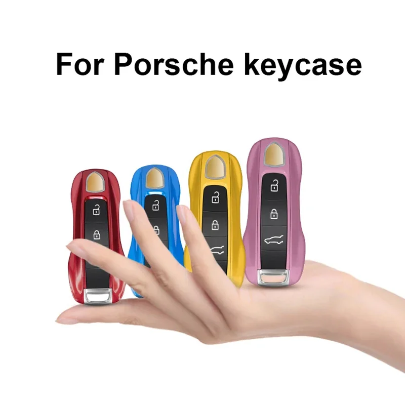 Custodia chiave auto per Porsche Panamera Macan 718 Taycan 911 Cayman Boxster 9ya 971 colore solido ABS guscio chiave auto intelligente remota