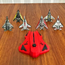 6pcs Fighter Plane Red Launcher Toy, Suitable for Children Outdoor Flying Games Christmas Gifts for Boys and Girls