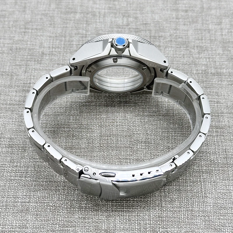 Customized 44mm Samurai King Series Sapphire glass Watch case and strap 41mm*32mm Bezel Insert Fits NH35 NH36 4R 7S Movement Mod