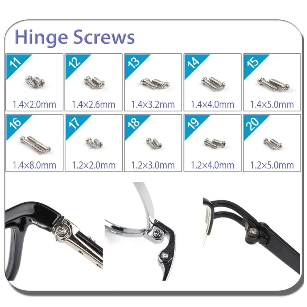 Assorted Screw Nut Eyeglasses Repairing Set Hand Held Replacement Screwdriver Glasses Repair Tools Universal Fit Nose Pad