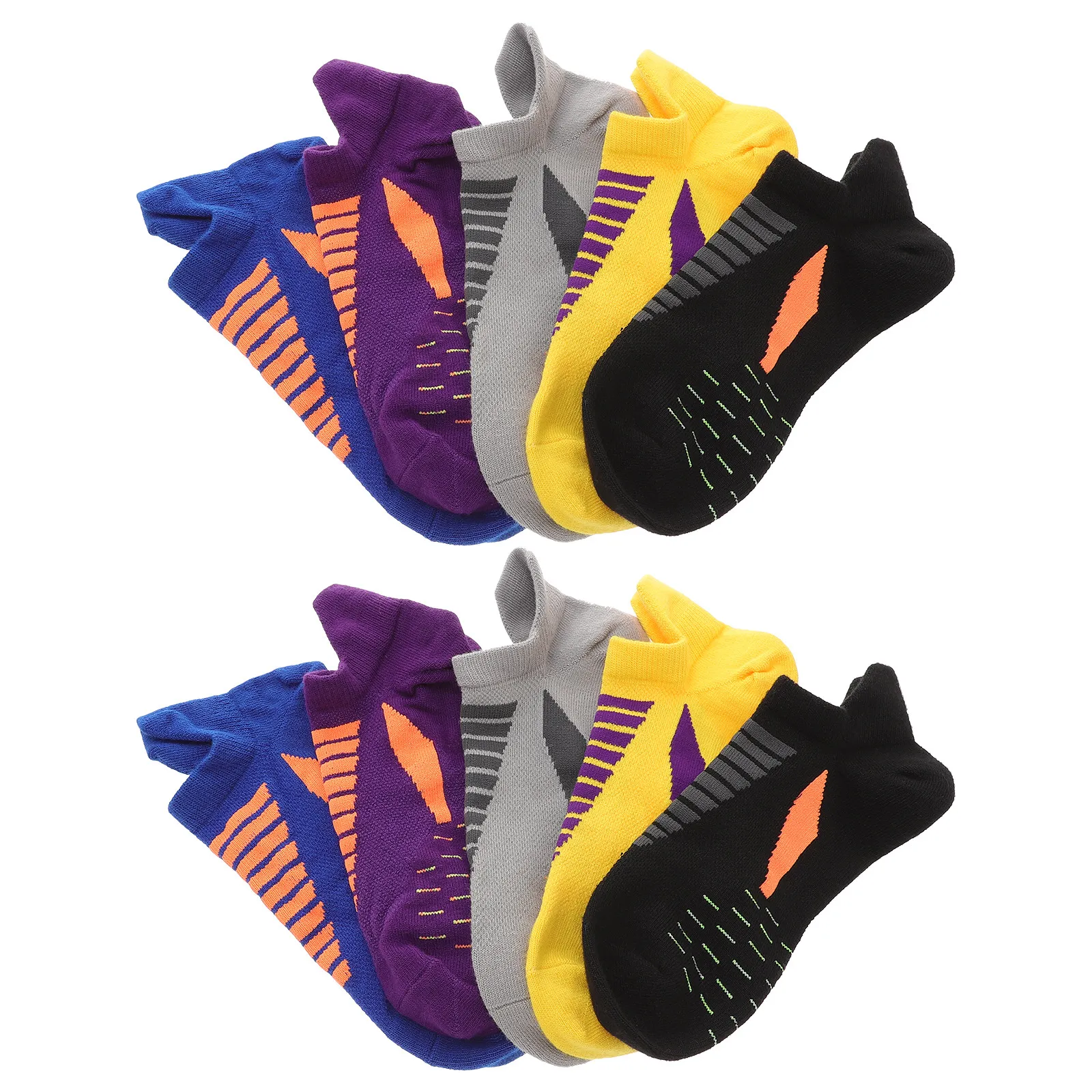 

5 Pairs Women Running Socks Breathable Cotton Ankle Compression Low Cut Athletic Sock Black White Blue Red Green