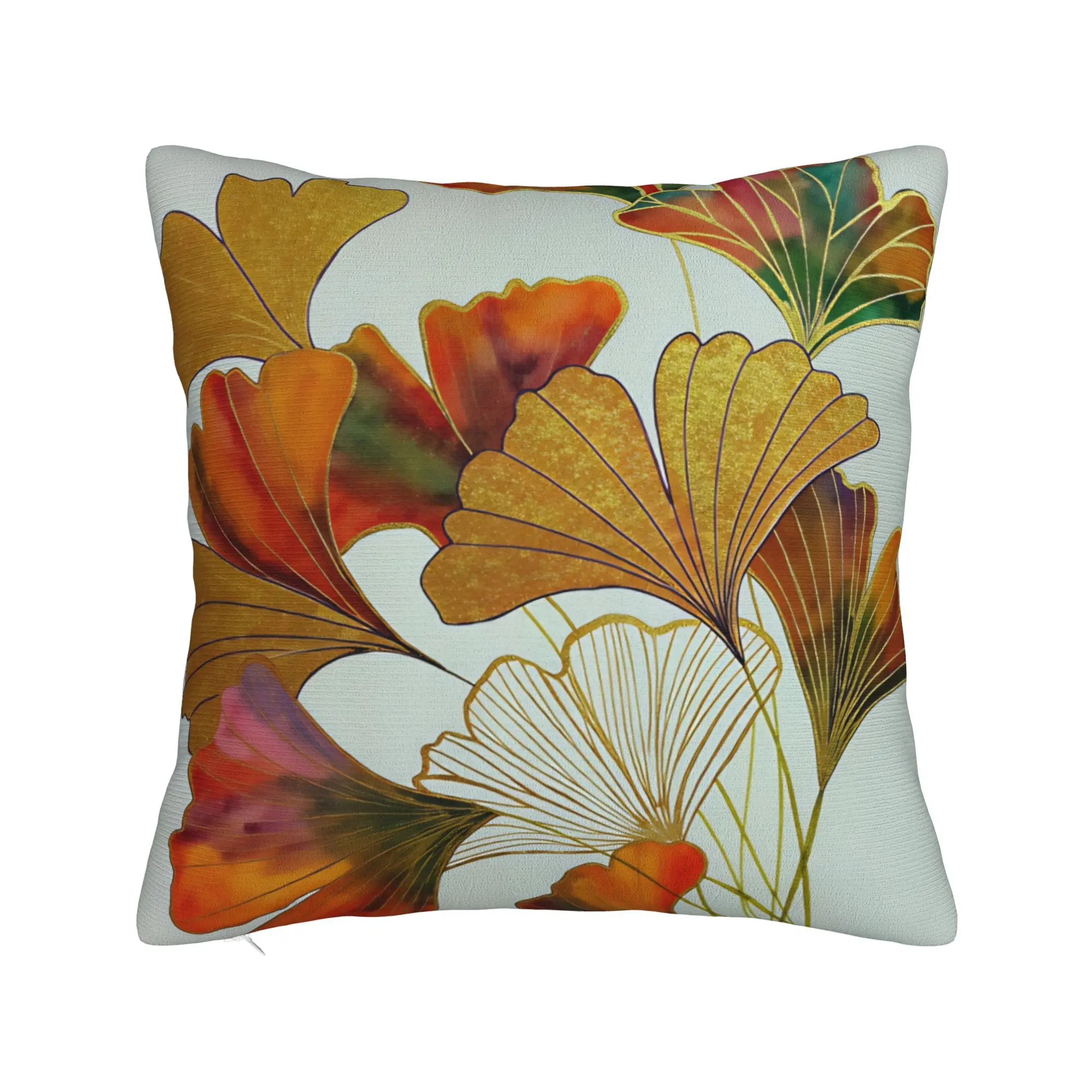 Pillow Cover Ginkgo Leaves  Fashion Pillow Case For Office Car Home Decor Pillowcases